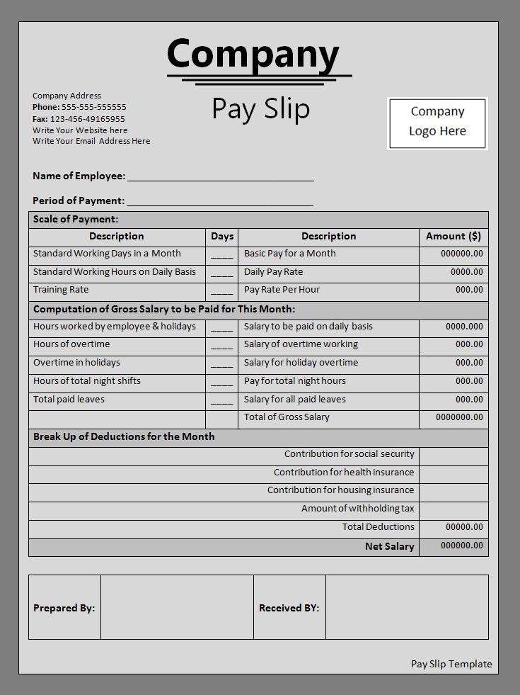 download salary slip format